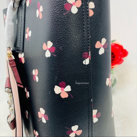 Black multi reversible pup floral Kate spade tote - Picture 4 of 8